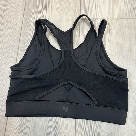 🛑 IVL Collection Layered Mesh Cutout Sports Bra Black Size 6 - Picture 7 of 9